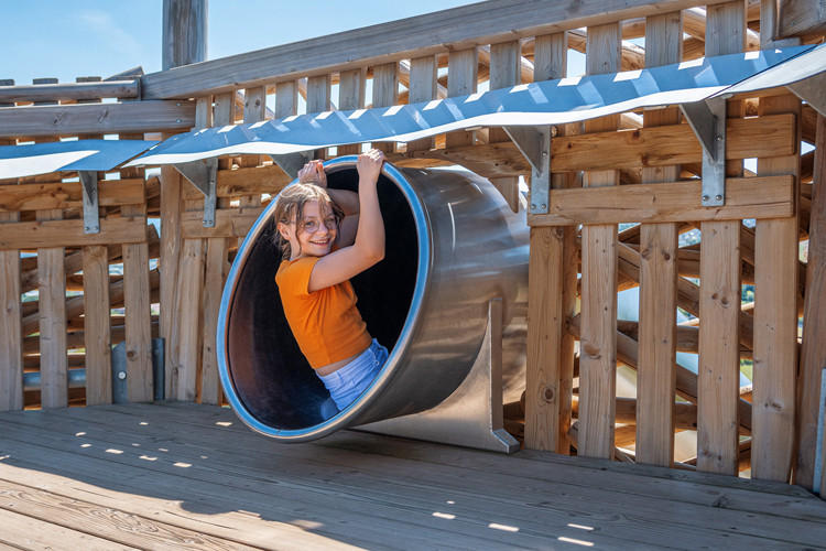Stainless steel playground slide